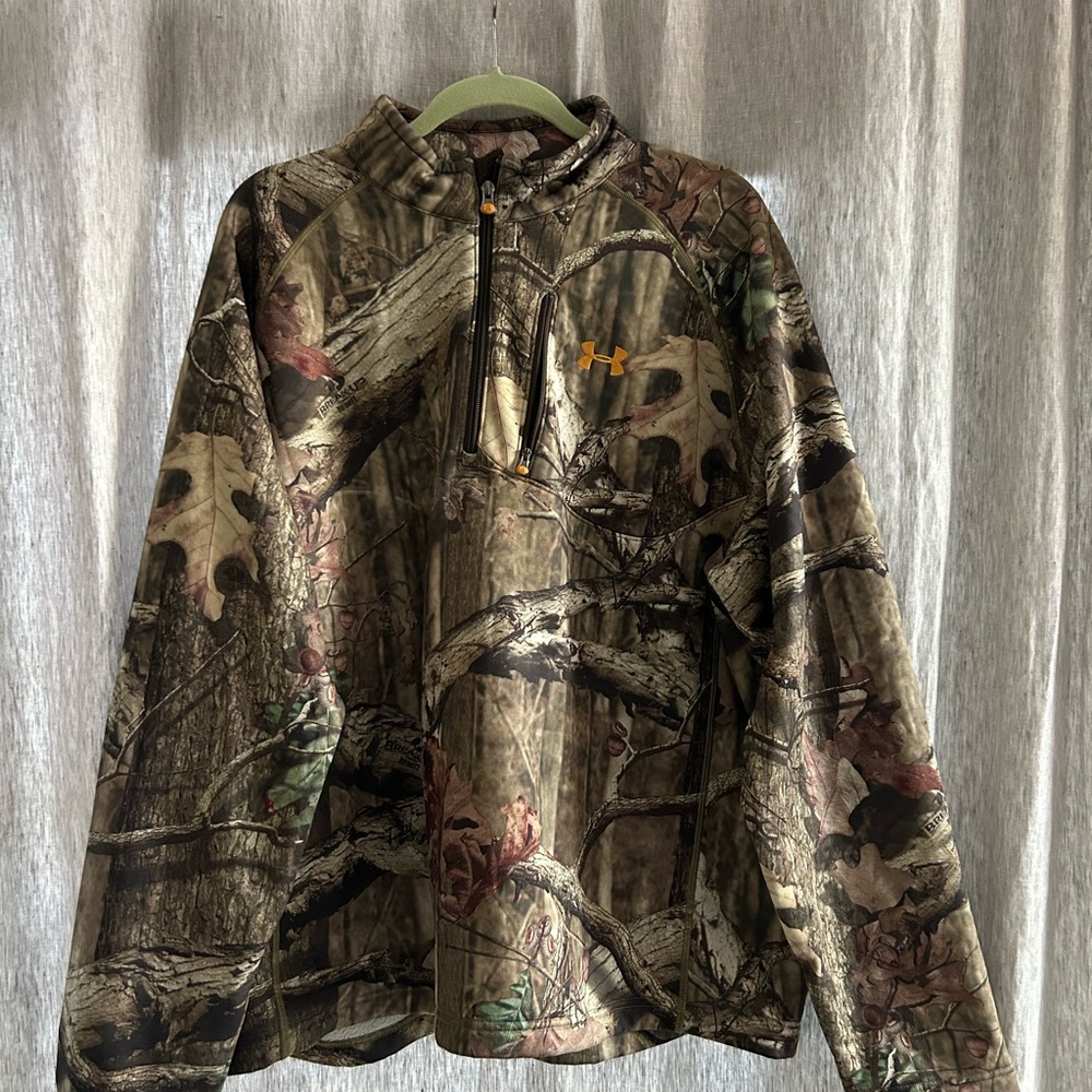 MENS UNDER ARMOUR 1/4 ZIP BREAK UP INFINITY CAMO FLEECE PULLOVER XXL